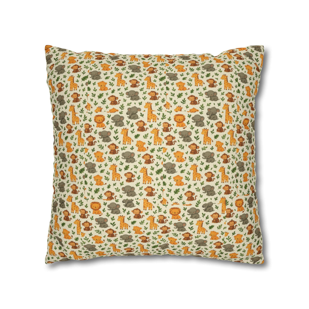Autumn Woodland Animals Fox & Mushroom Spun Polyester Pillowcase, Fall Decor, Forest Creatures Cushion Cover, Woodland Nursery Accent,