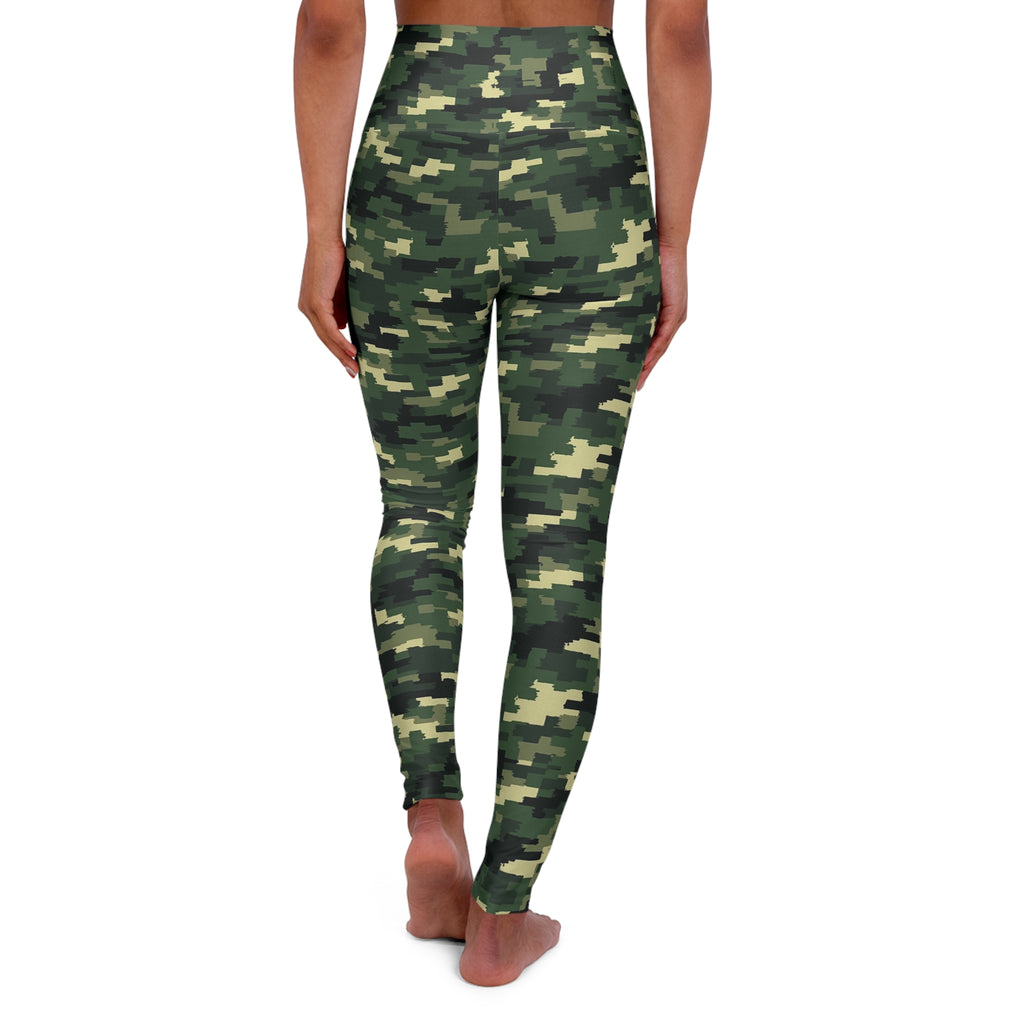 Green Camo Leggings High Waisted Yoga Leggings | Camouflage Activewear