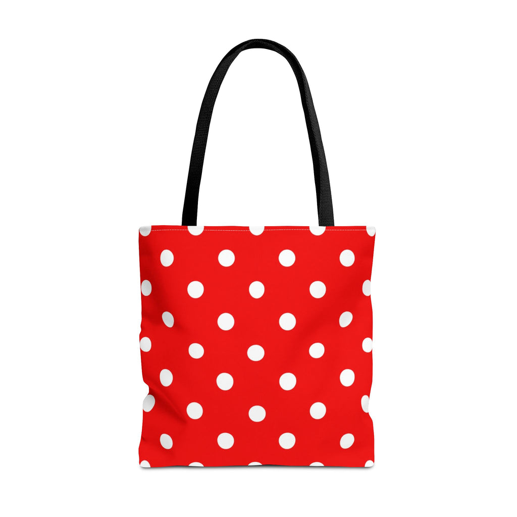 Red Polka Dot Tote | White Dots on Red Canvas