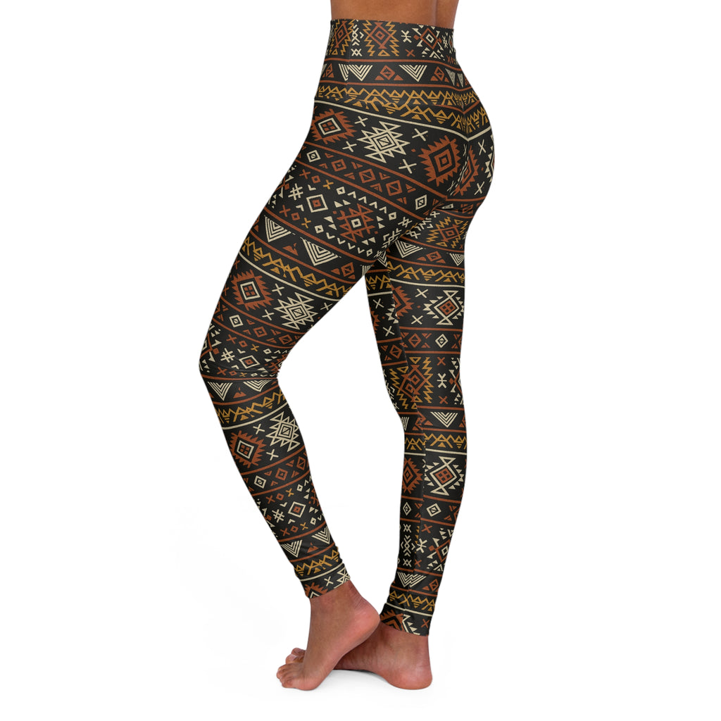 Tribal Aztec Pattern Leggings | High Waisted Yoga Leggings