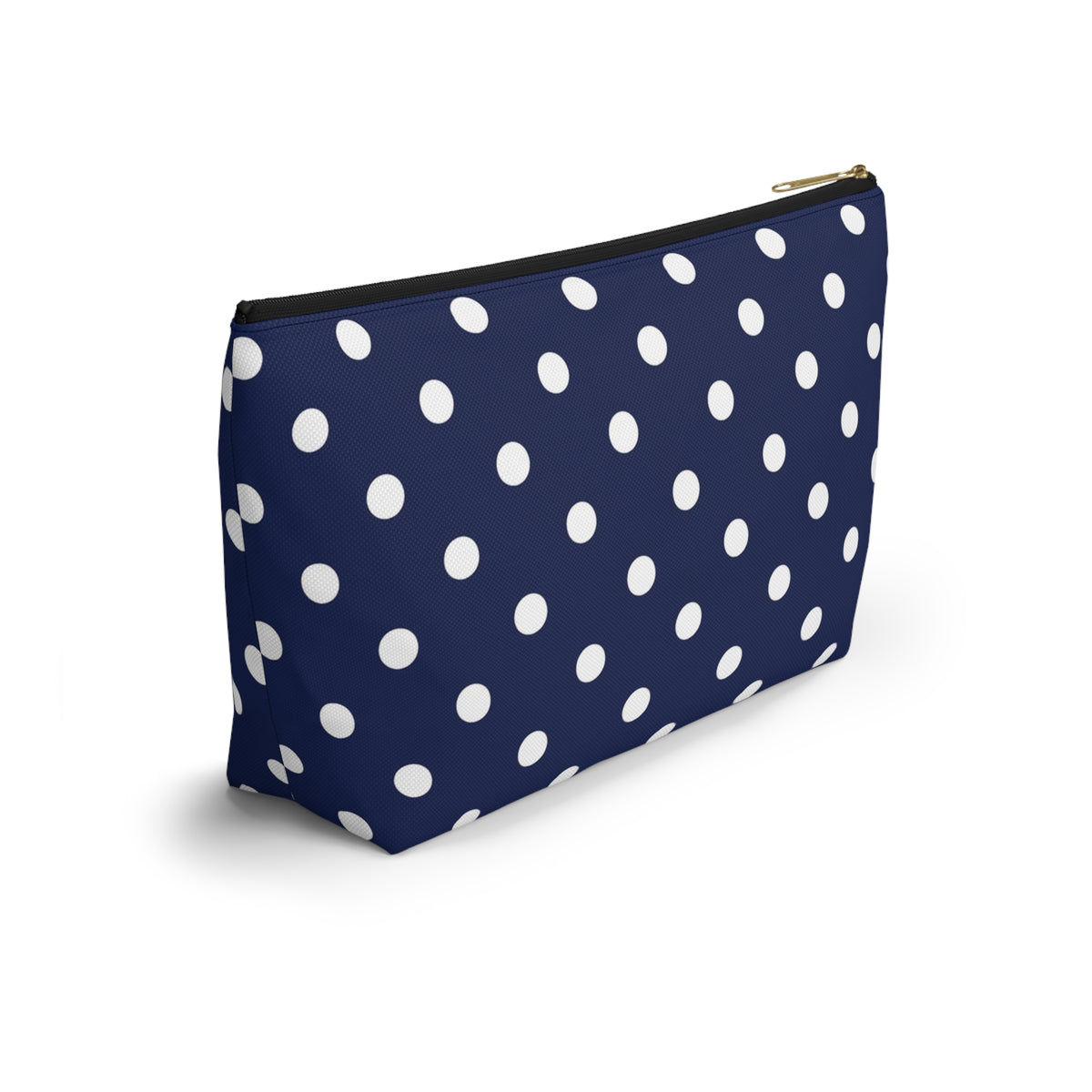 Navy White Polka Dot Accessory Pouch | Makeup Bag