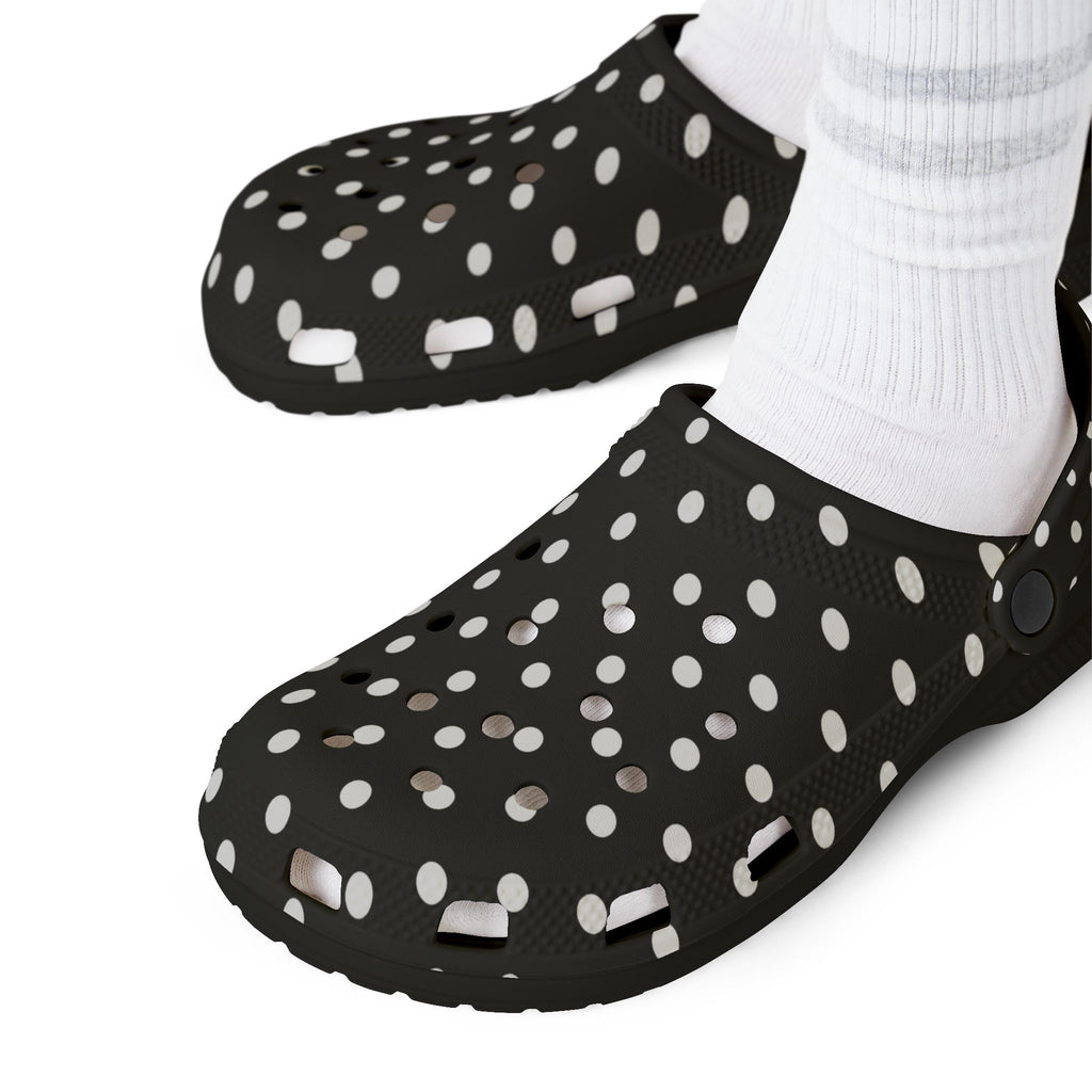 Black & White Polka Dot EVA Foam Clogs