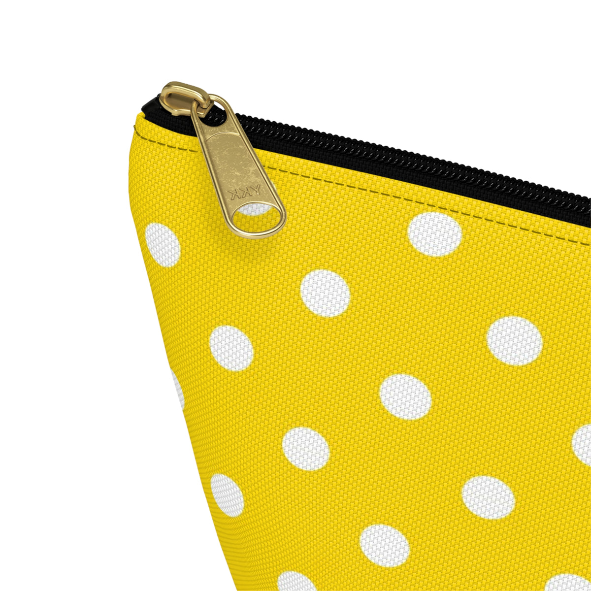 Yellow White Polka Dot Accessory Pouch | T-Bottom Cosmetic Bag