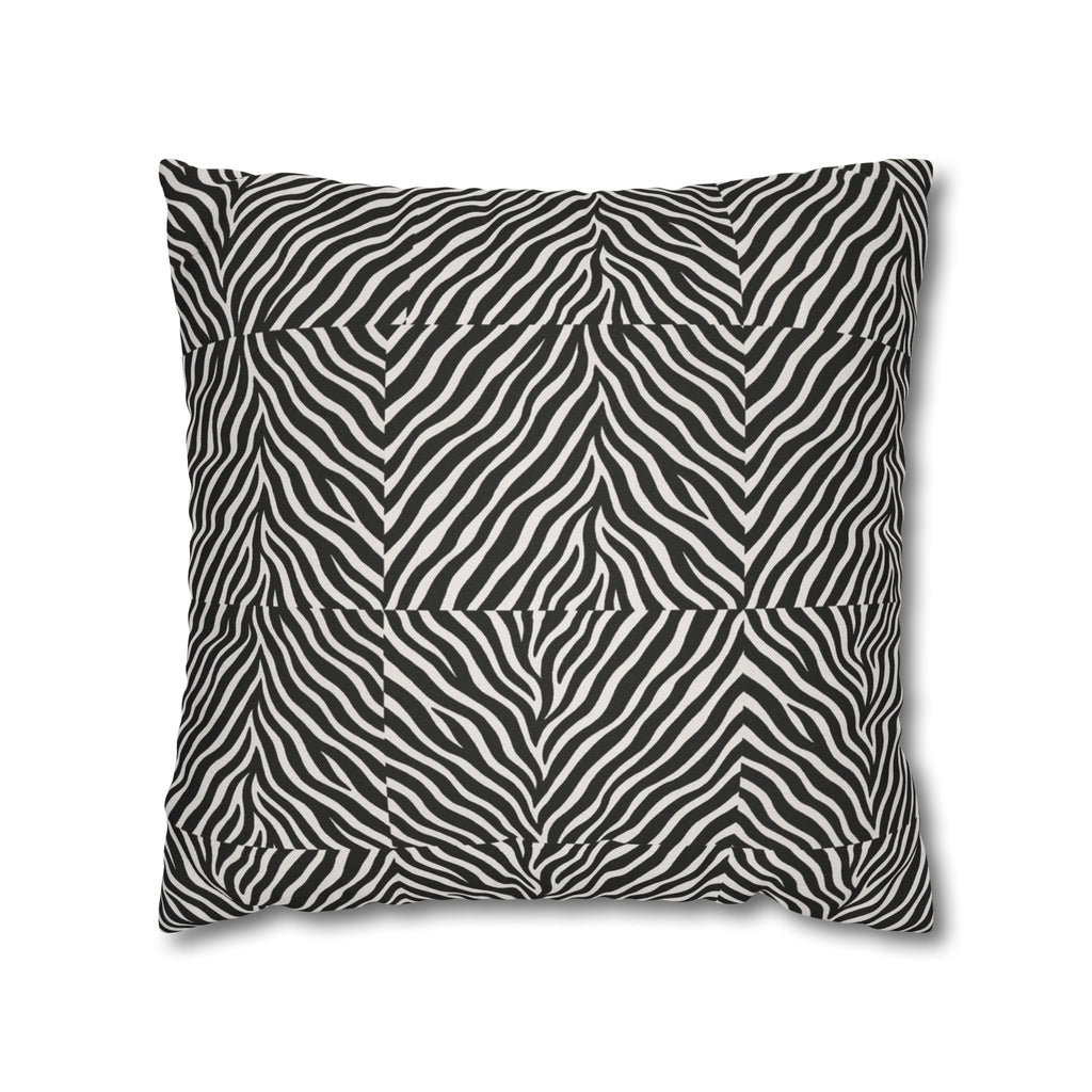 Black White Zebra Stripe Pillowcase | Animal Print Square Pillowcase
