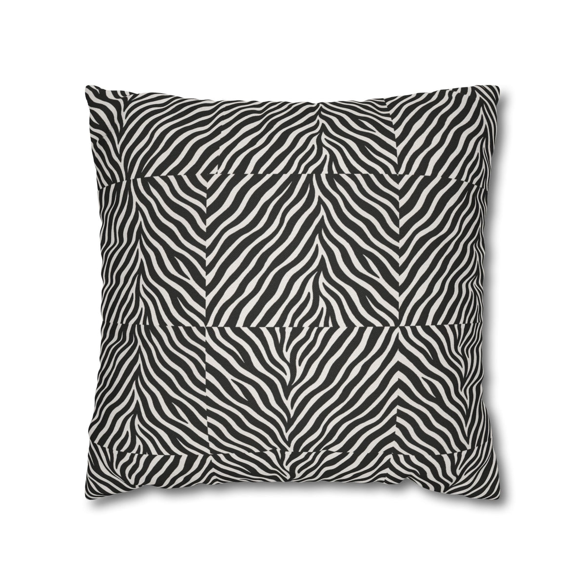Black White Zebra Stripe Pillowcase | Animal Print Square Pillowcase