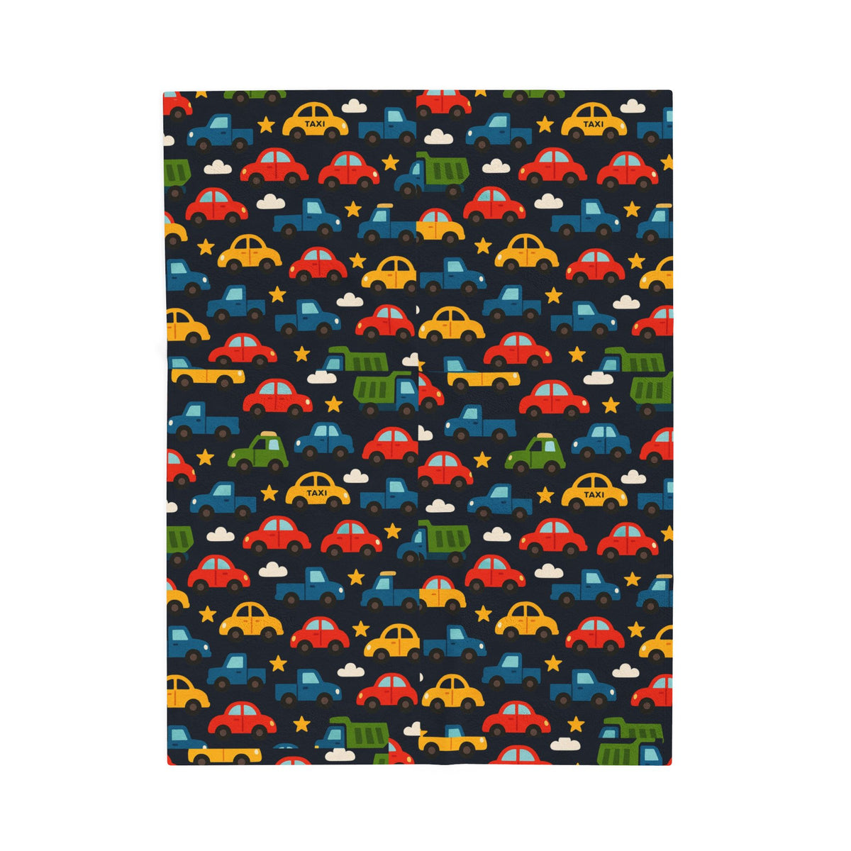 Colorful Cars Pattern Velveteen Plush Blanket | Kids Car Design, Cozy Throw