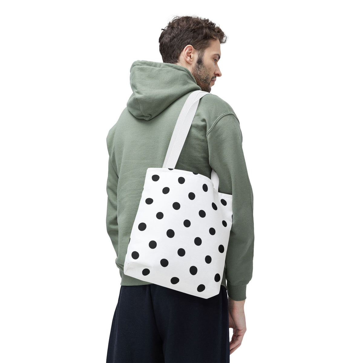 Black Polka Dot Tote Bag | All-Over Print