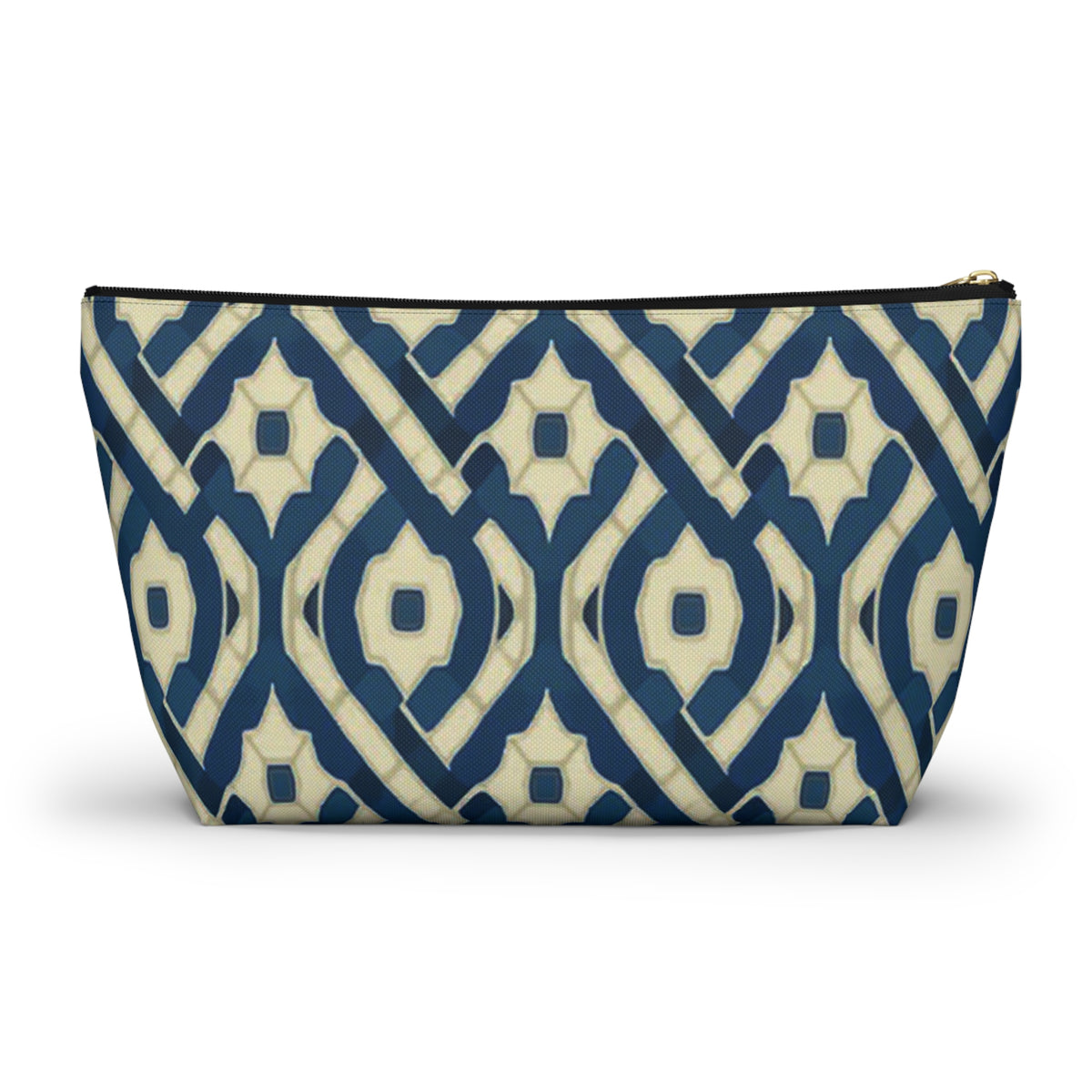 Patina Blue Geometric Accessory Pouch