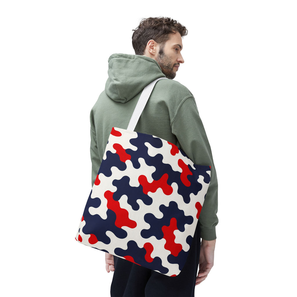 Black White Abstract Camouflage Tote Bag | All-Over Print