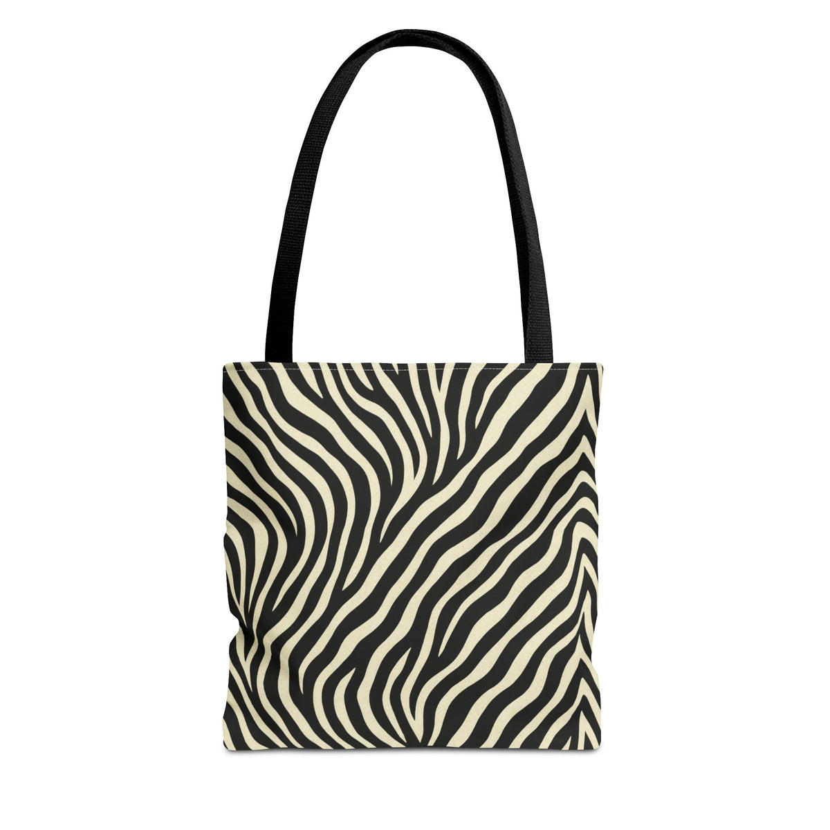 Zebra Stripe Pattern Tote Bag | Animal Print, Black White, All-Over Print