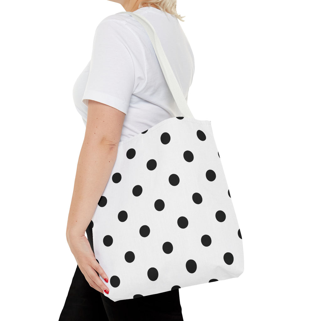 Black Polka Dot Tote Bag | All-Over Print