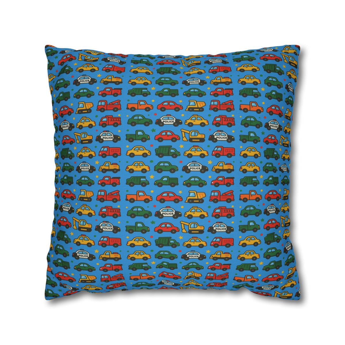 Retro Toy Car Pattern Pillowcase | Colorful Kids Room Throw Pillow