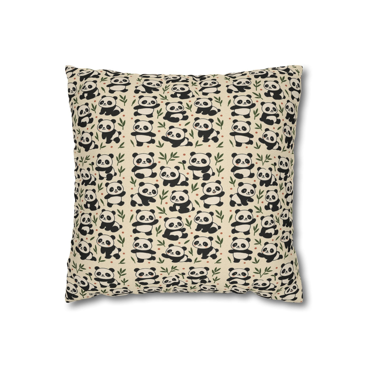 Panda Pattern Pillowcase | Square Spun Polyester Decorative Pillow