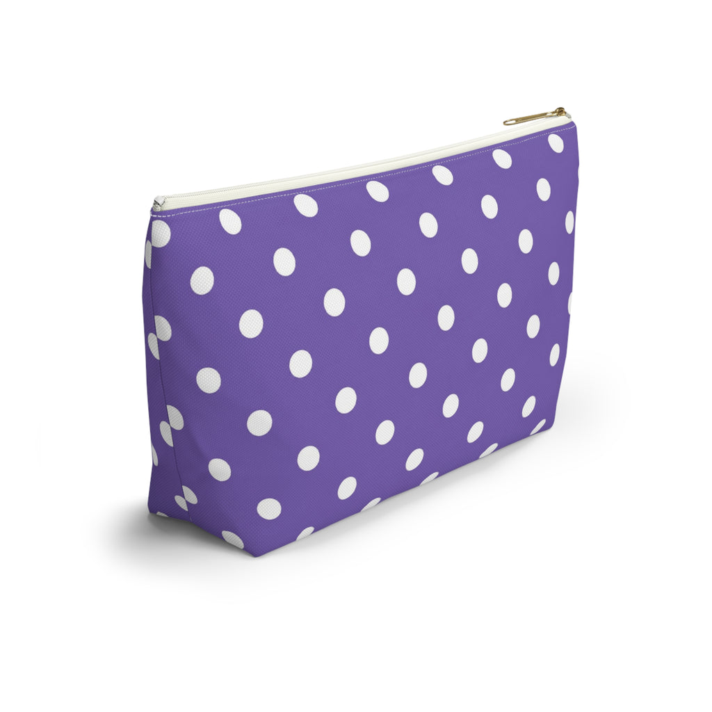 Purple with White Polka Dot Pattern Accessory Pouch