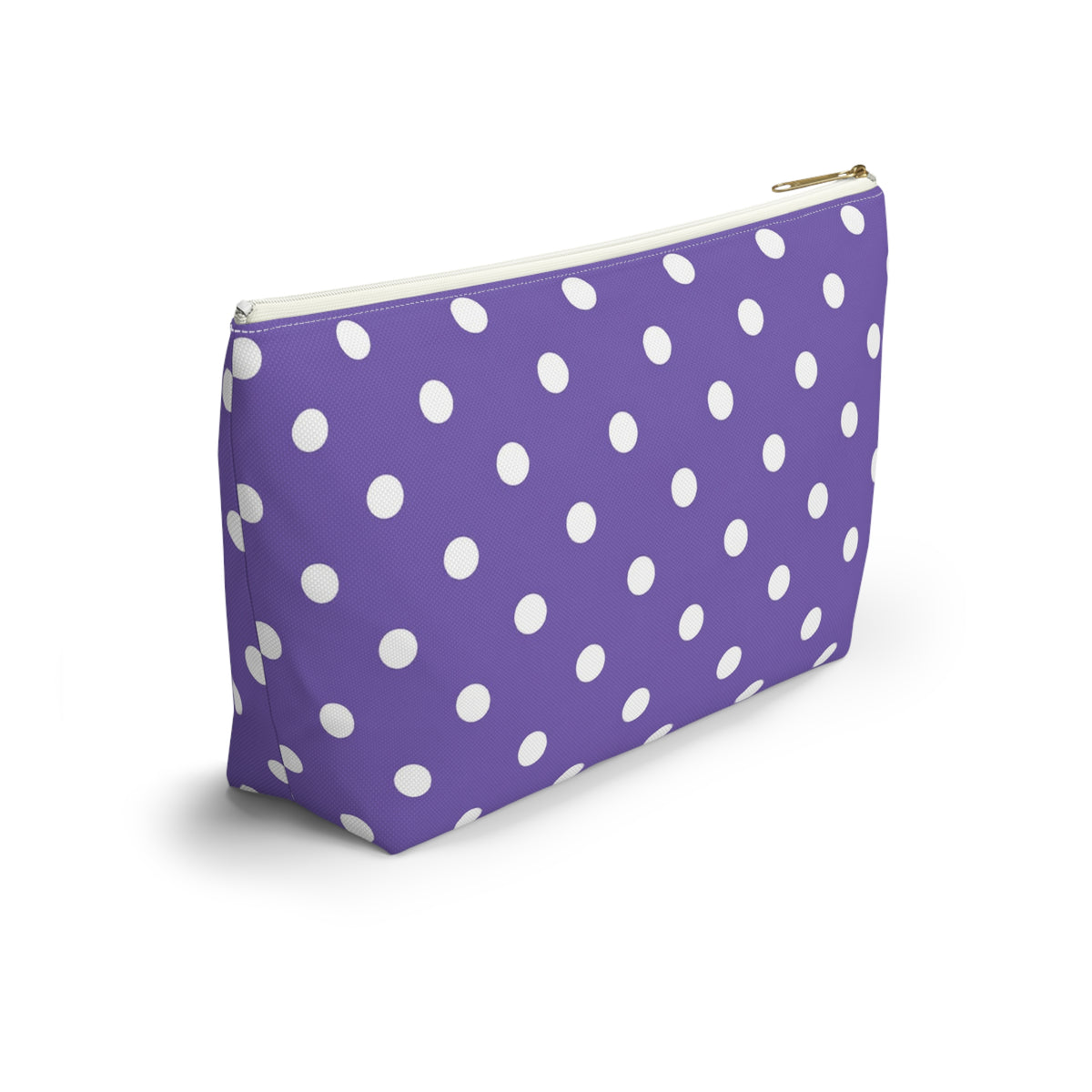 Purple with White Polka Dot Pattern Accessory Pouch