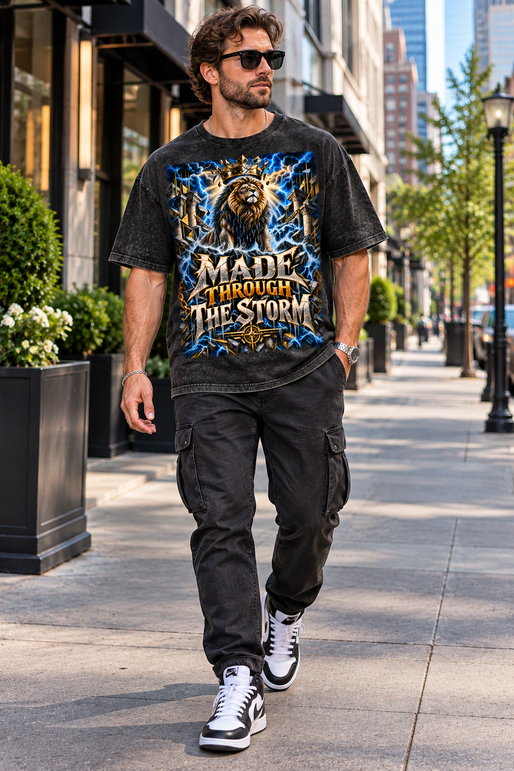 Made Through the Storm Snow Washed Oversized Cotton T-Shirt