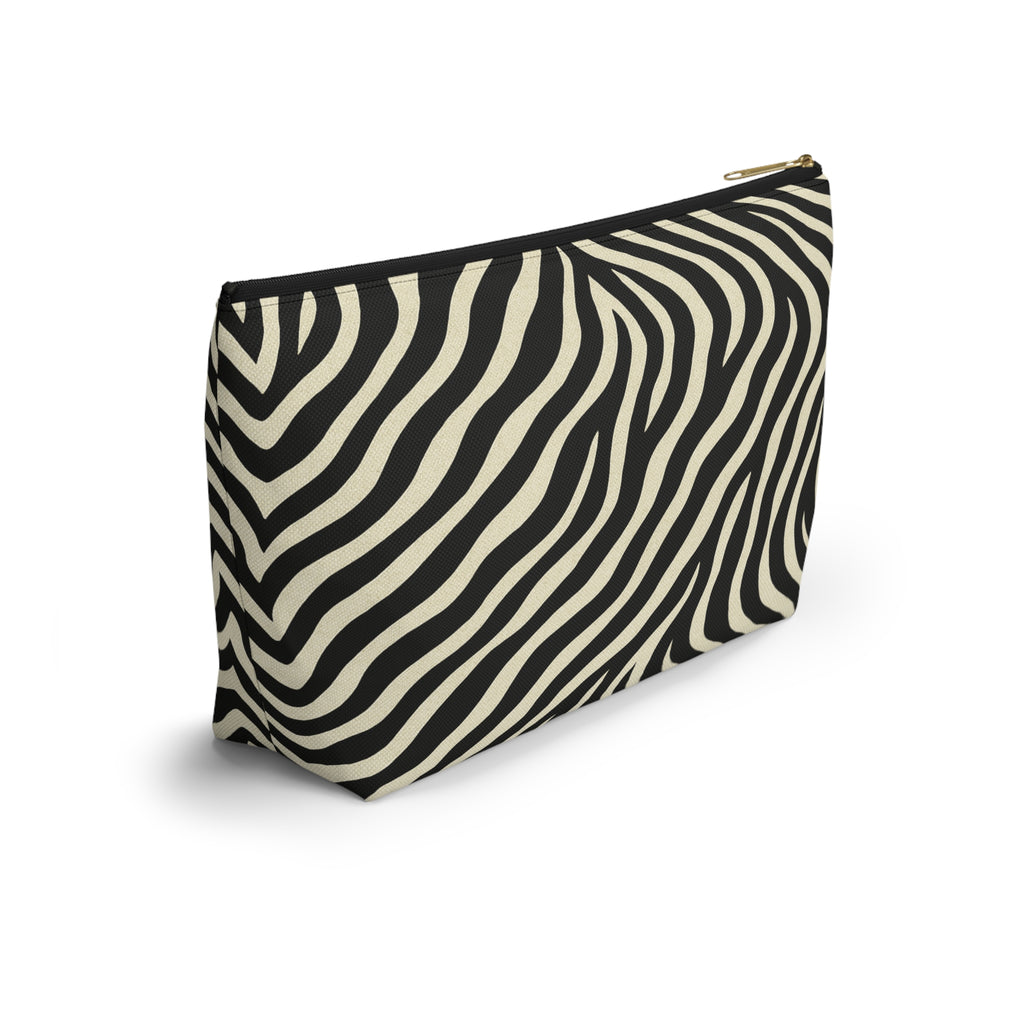 Zebra Print Accessory Pouch | T-Bottom Makeup Bag