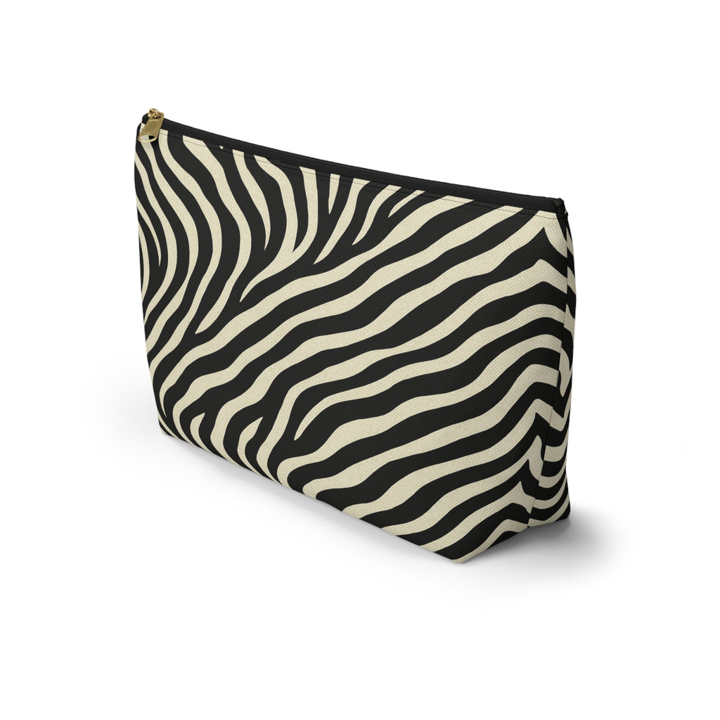 Zebra Print Accessory Pouch | T-Bottom Makeup Bag