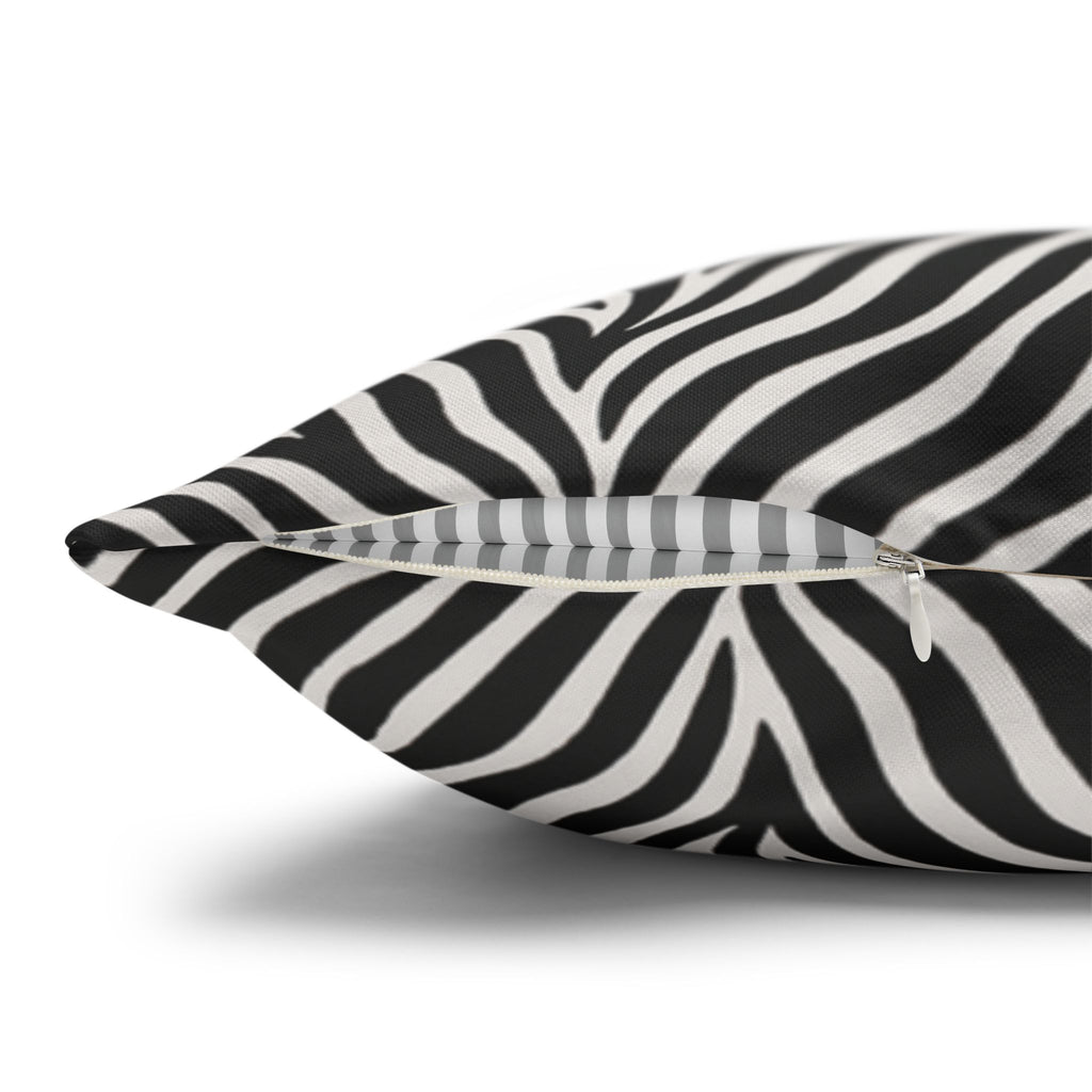 Black White Zebra Stripe Pillowcase | Animal Print Square Pillowcase