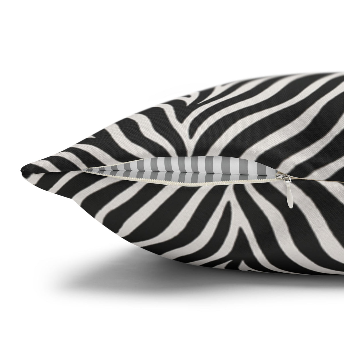 Black White Zebra Stripe Pillowcase | Animal Print Square Pillowcase
