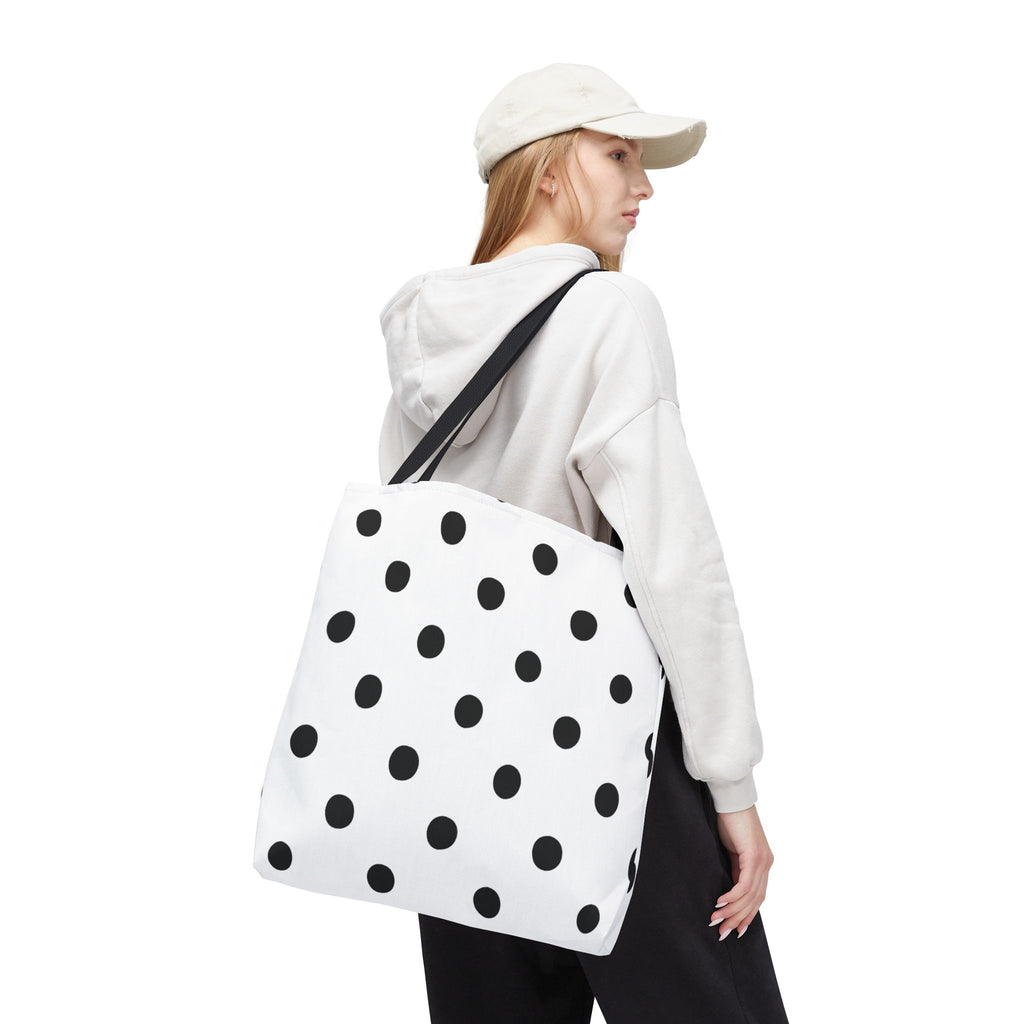 Black Polka Dot Tote Bag | All-Over Print