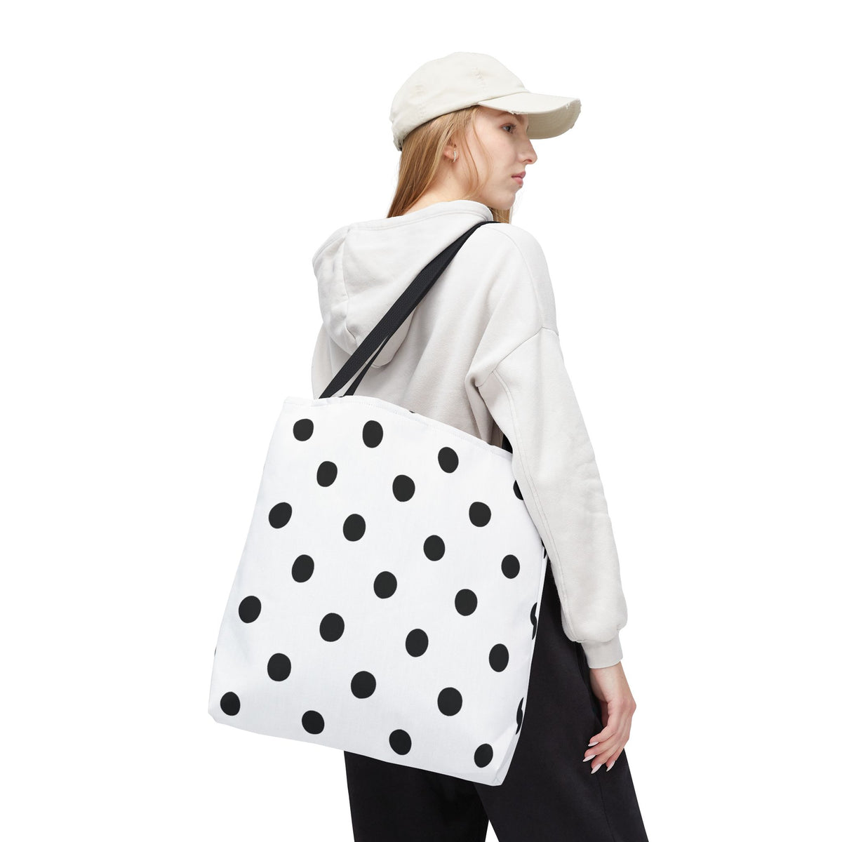 Black Polka Dot Tote Bag | All-Over Print