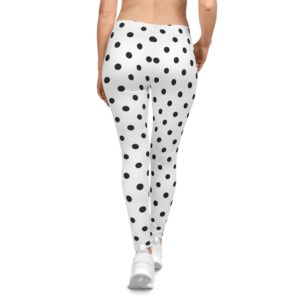 Black Polka Dot Leggings | All-Over Print