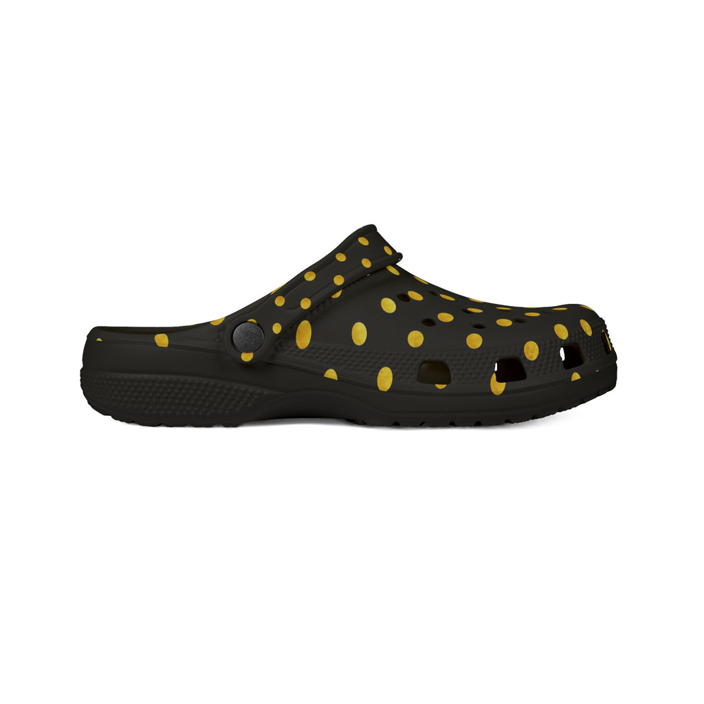 Black & Yellow Polka Dot EVA Foam Clogs