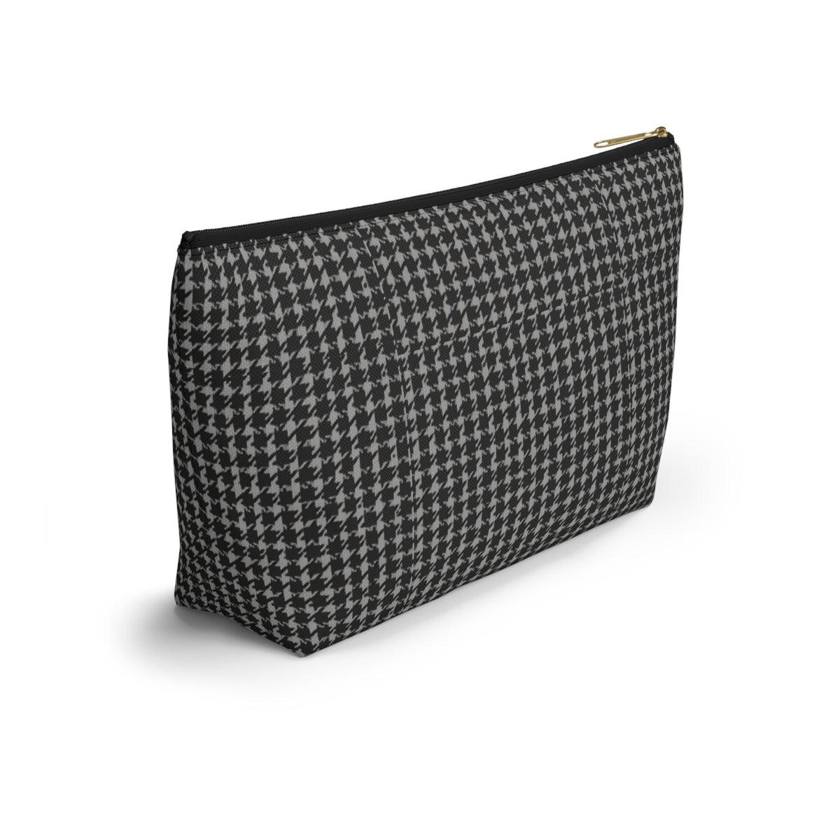 Gray Houndstooth Accessory Pouch