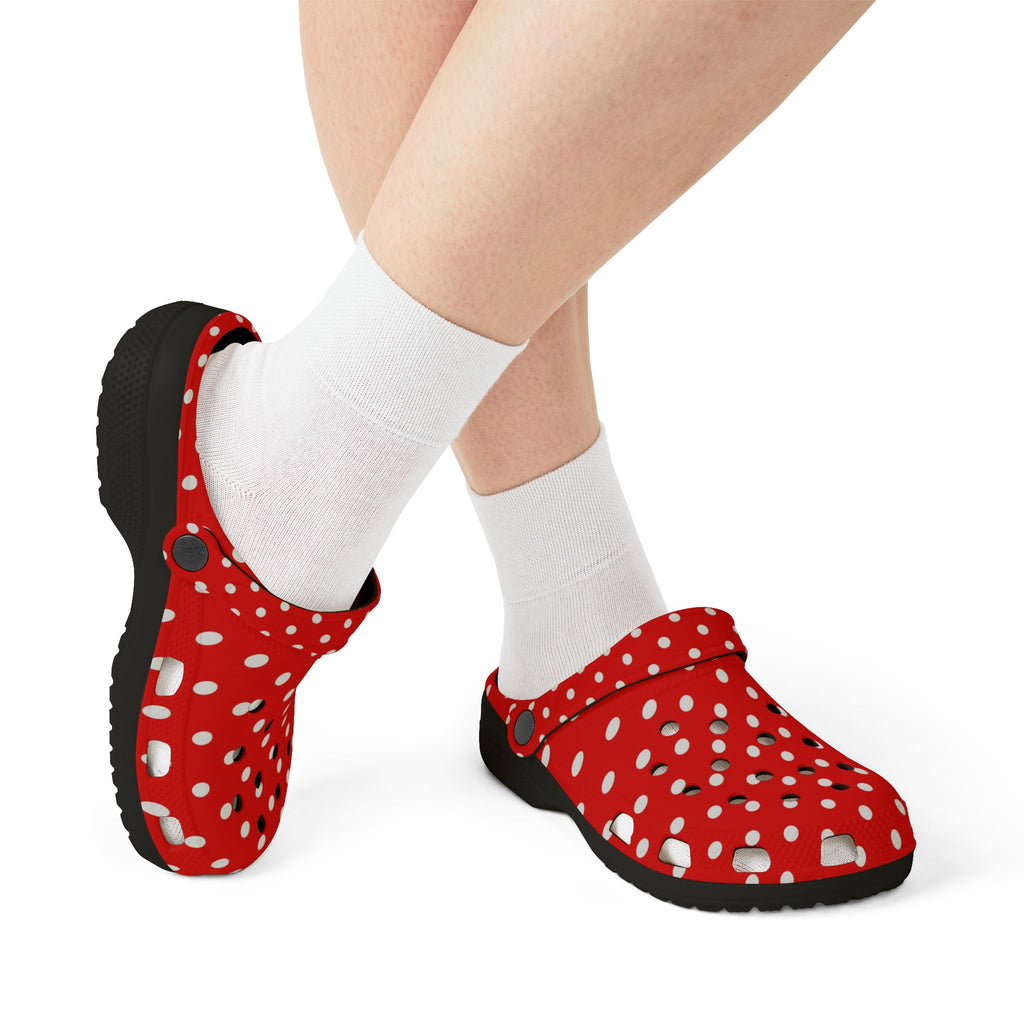 Red & White Polka Dot EVA Foam Clogs