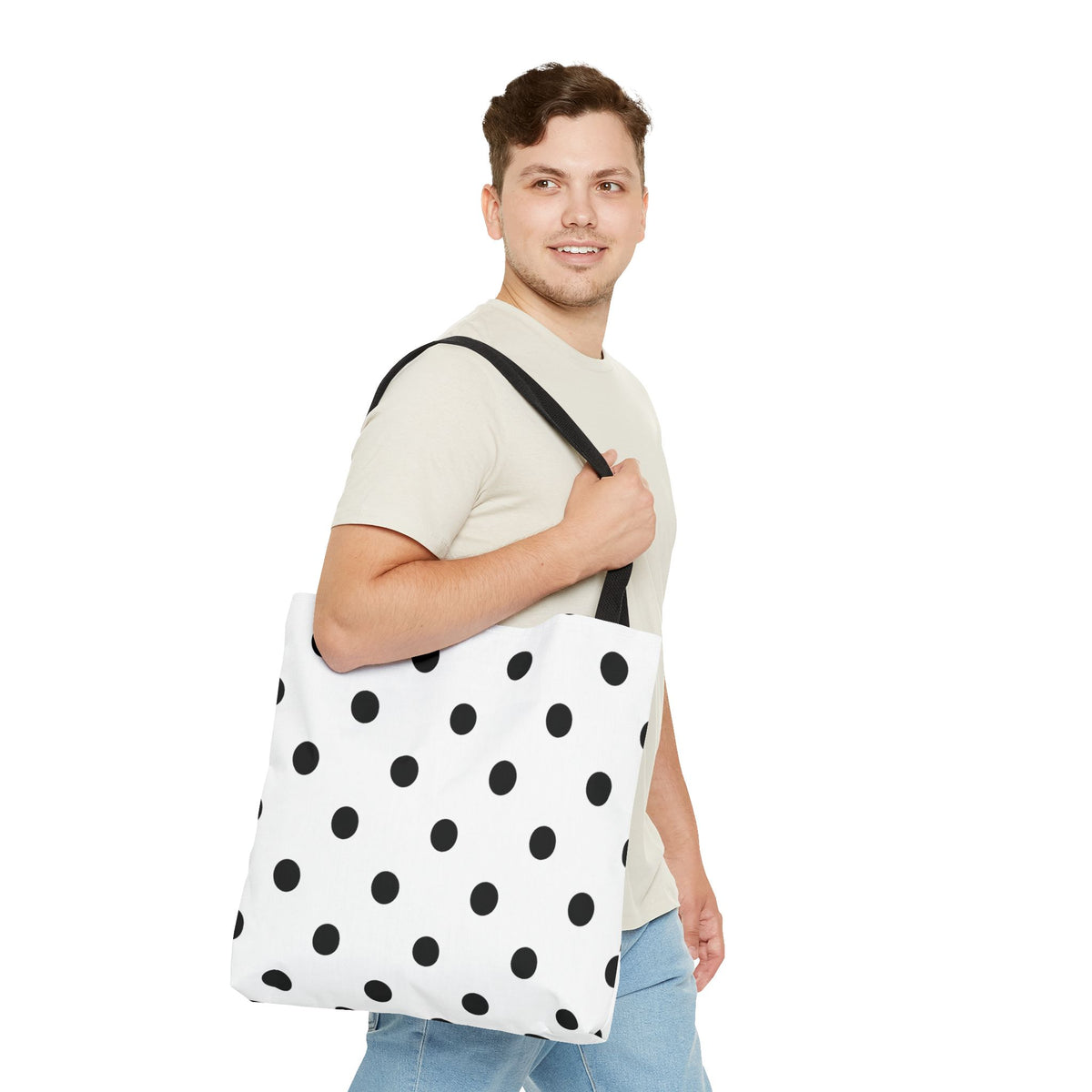 Black Polka Dot Tote Bag | All-Over Print