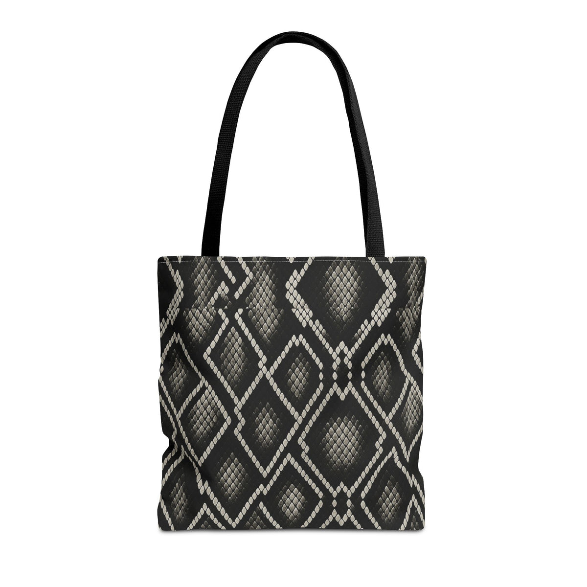 Black Snake Skin Pattern Tote Bag | All-Over Print Fashion Accessory