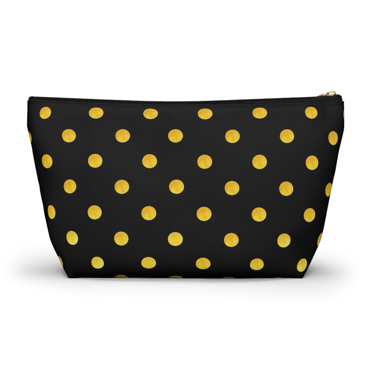 Gold Polka Dot Accessory Pouch | Black Cosmetic Bag