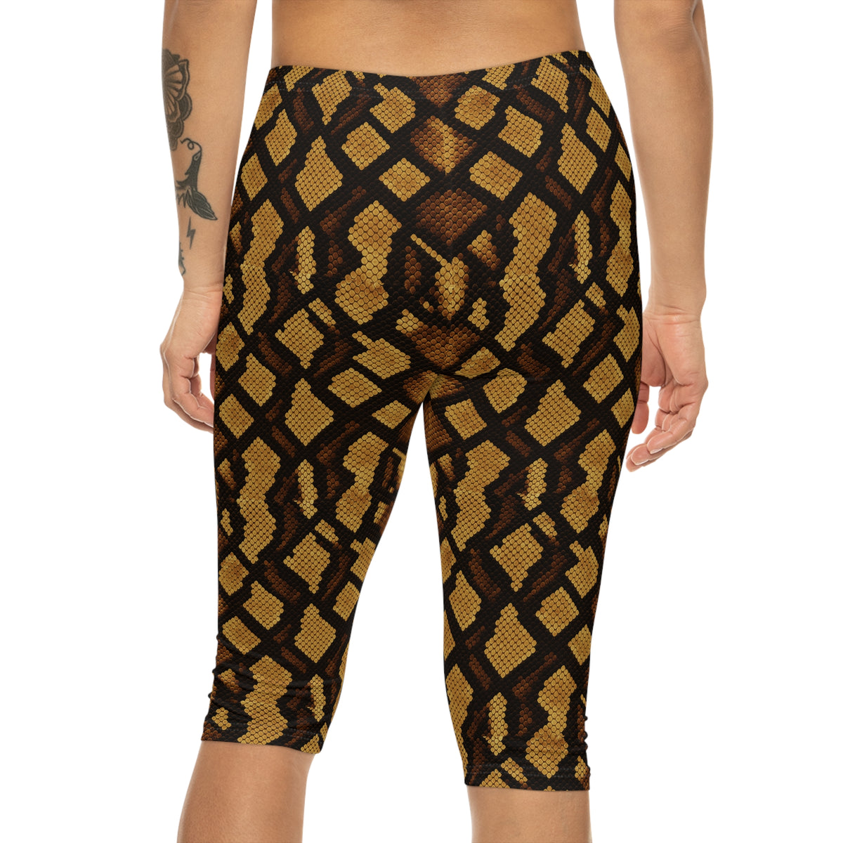 Snake Skin Capri Leggings | All-Over Print SnakeSkin Pattern