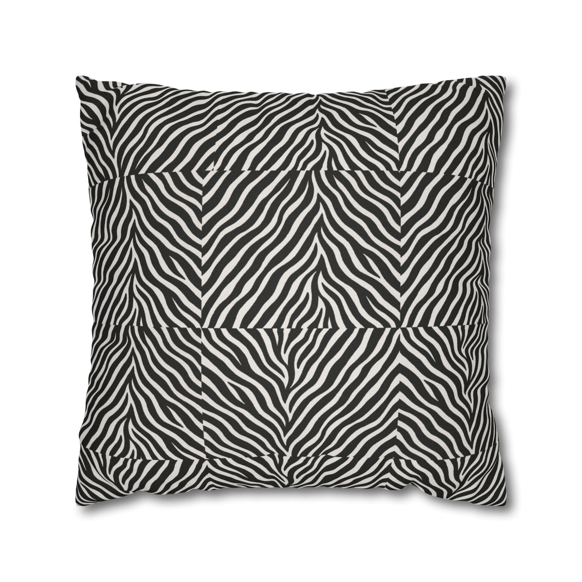 Black White Zebra Stripe Pillowcase | Animal Print Square Pillowcase