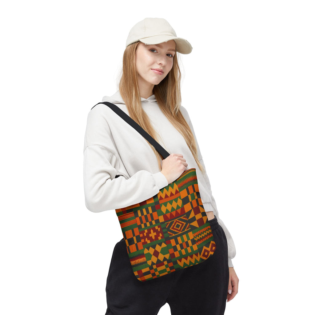 Kente Pattern Tote Bag | African Print Geometric Patchwork