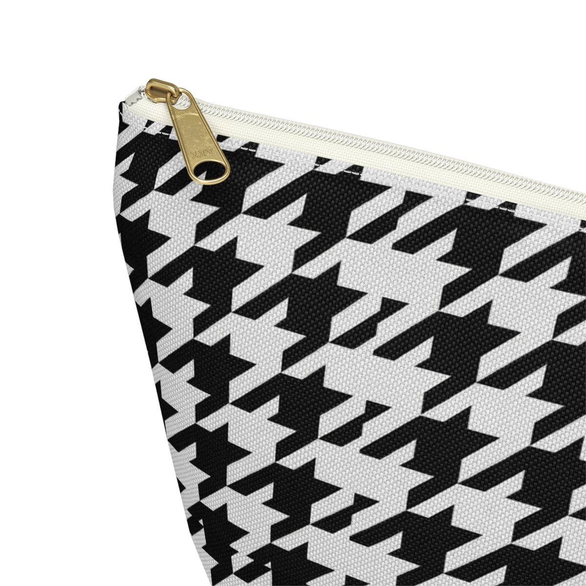 Black and White Houndstooth Accessory Pouch