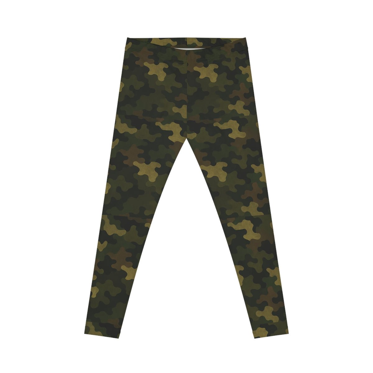 Green Camo Pattern Leggings | All-Over Print Camouflage Leggings