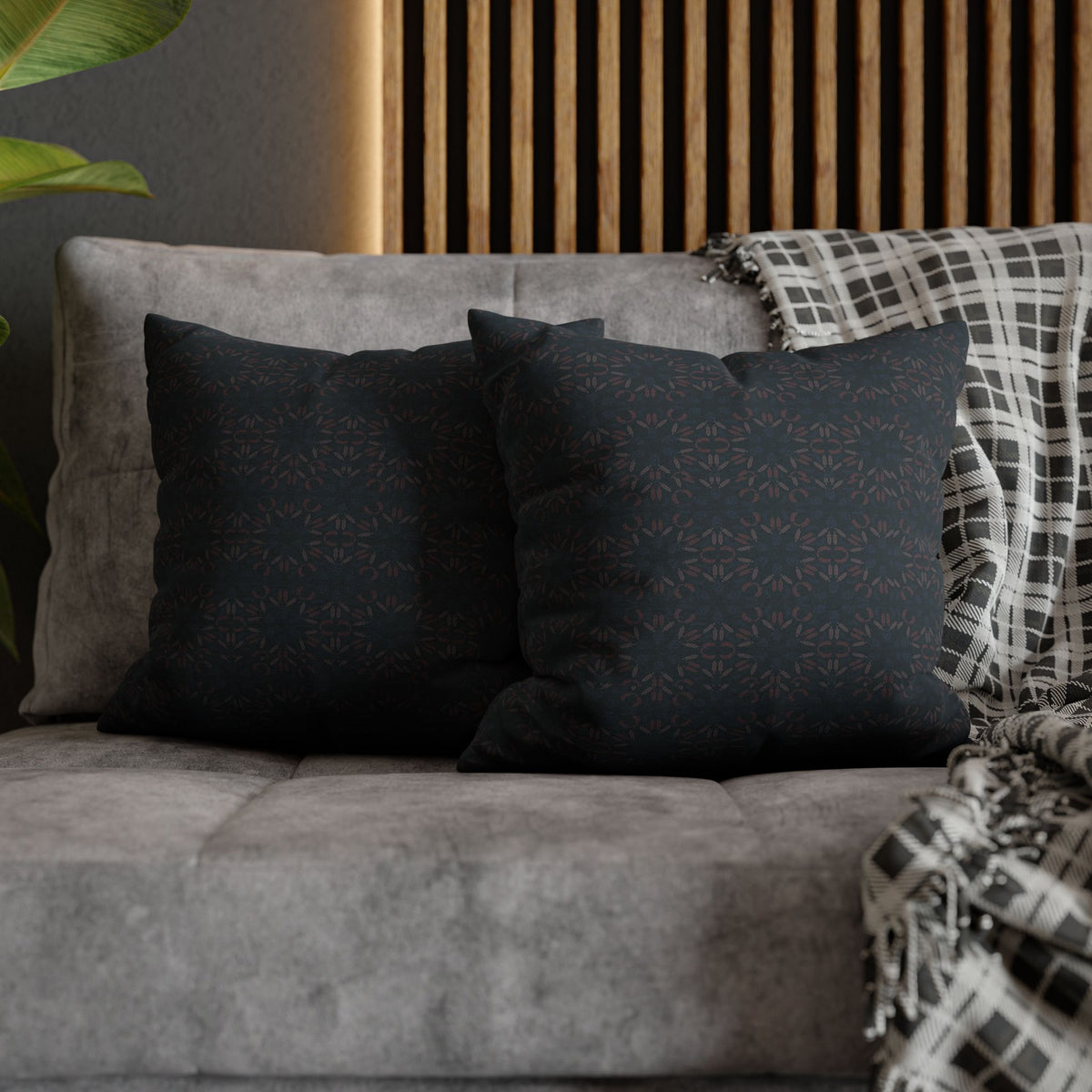 Dark Geometric Mosaic Pillowcase | Spun Polyester Square Pillowcase