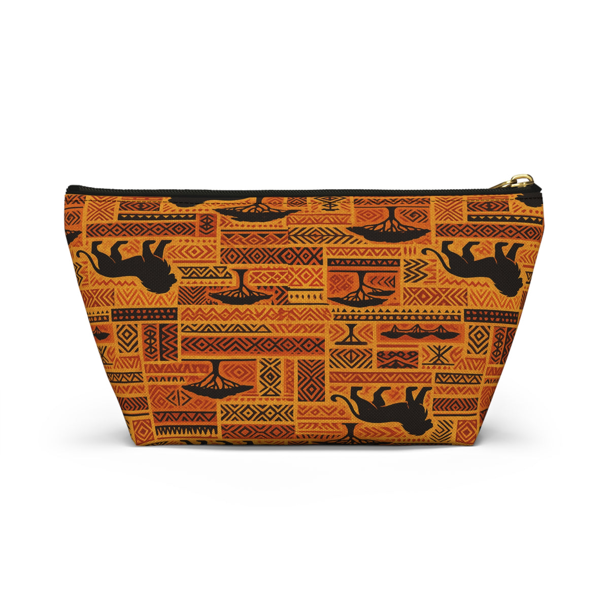 African Safari Lion Pattern Accessory Pouch | T-Bottom Cosmetic Bag