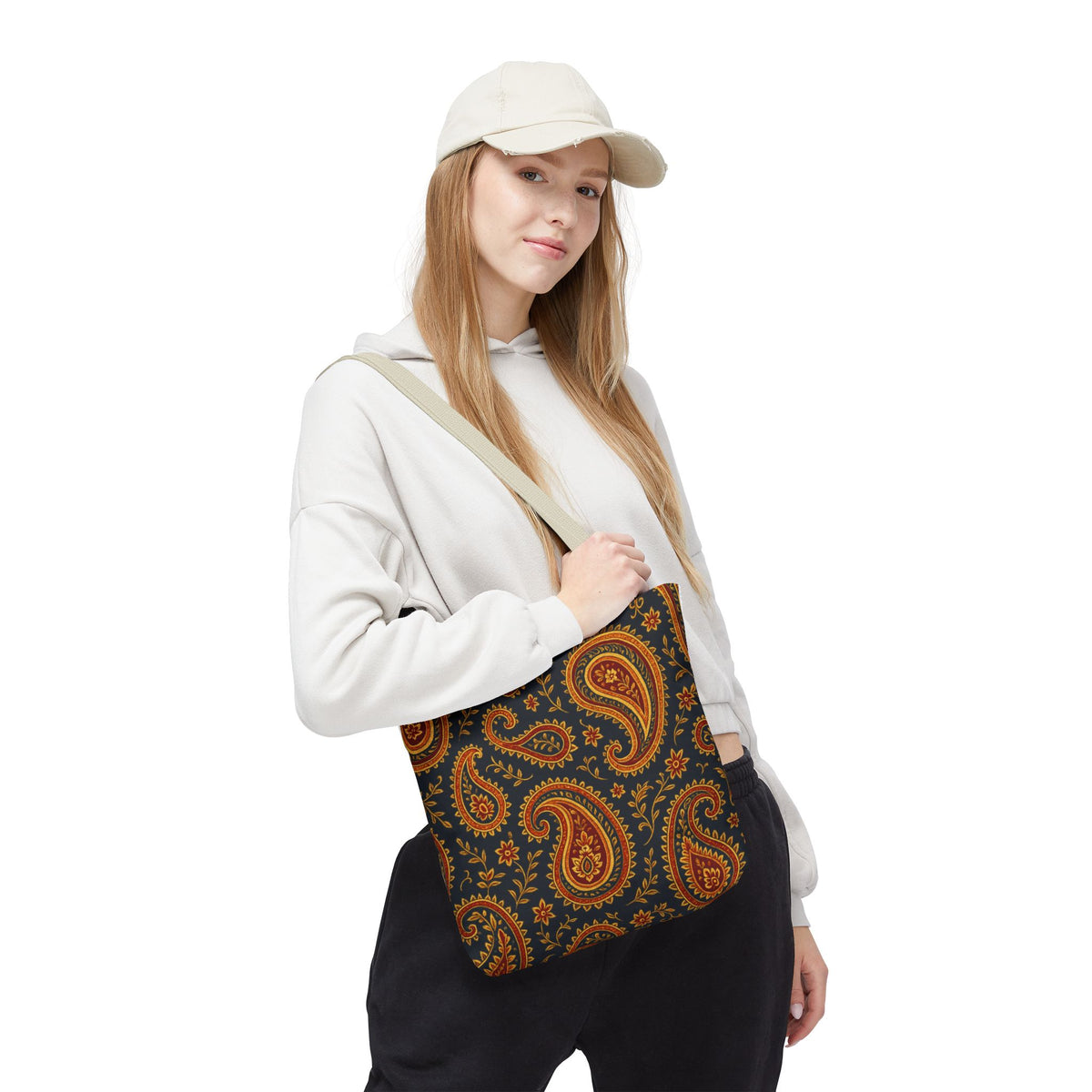 Autumn Paisley Pattern Tote Bag | All-Over Print