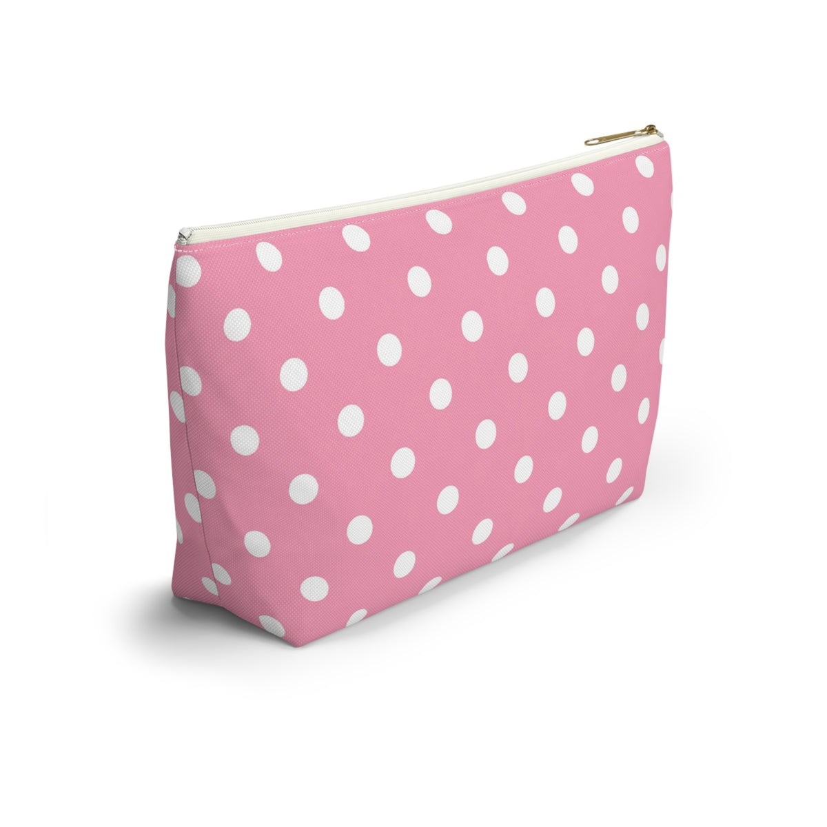 Pink Polka Dot Accessory Pouch | T-Bottom Makeup Bag