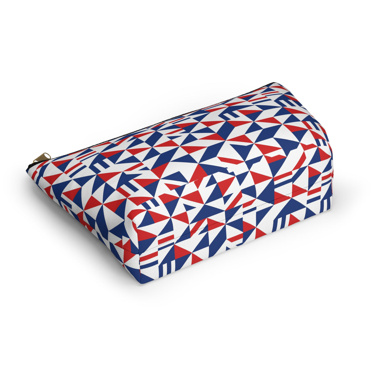 Red White Blue Geometric Pattern Accessory Pouch