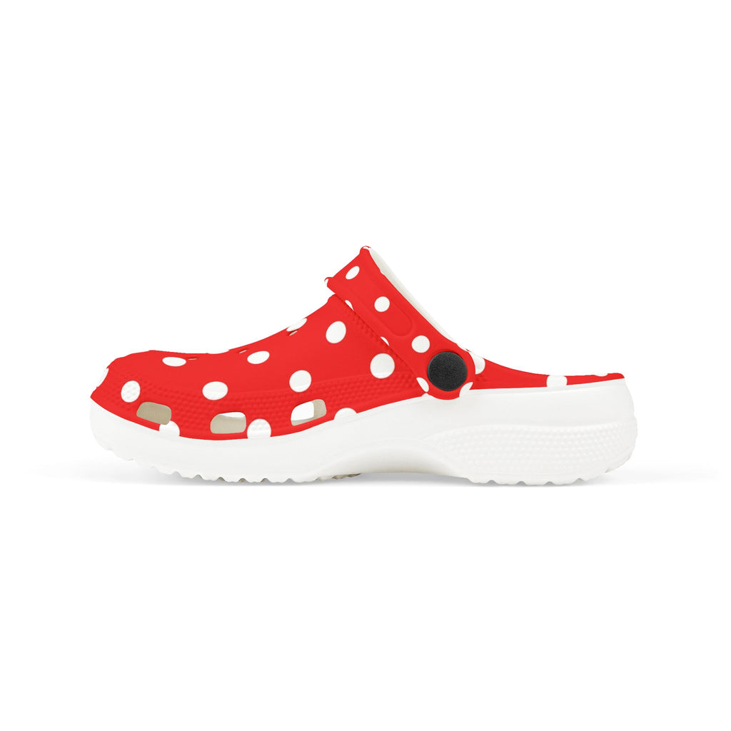 Kids Red & White Polka Dot EVA Foam Clogs