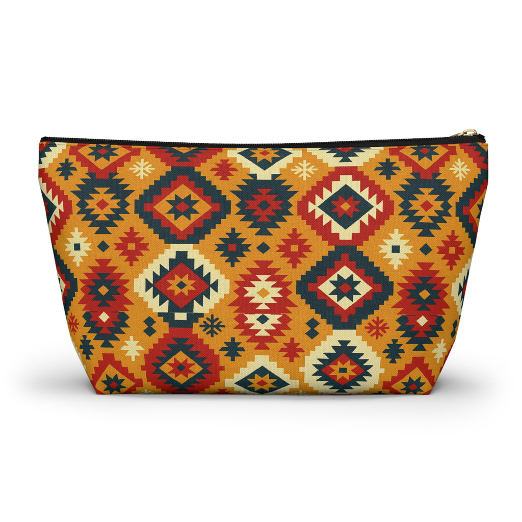 Southwestern Geometric Accessory Pouch | T-Bottom Makeup Bag