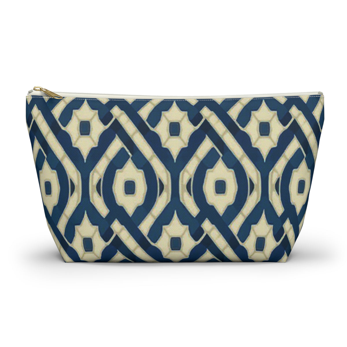 Patina Blue Geometric Accessory Pouch