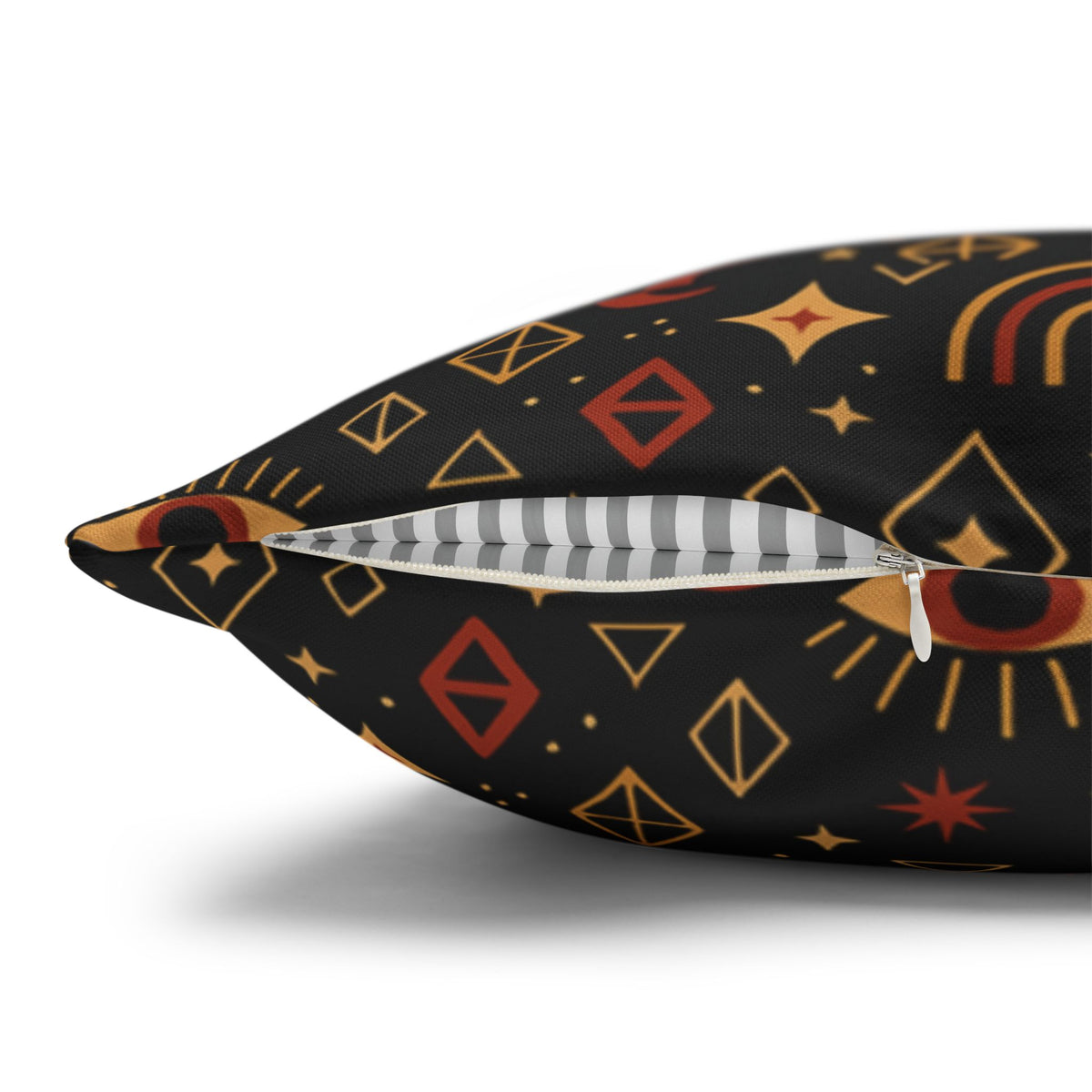 Mystic Eye Pattern Pillowcase | Boho Celestial Motif, Dark Autumn Colors