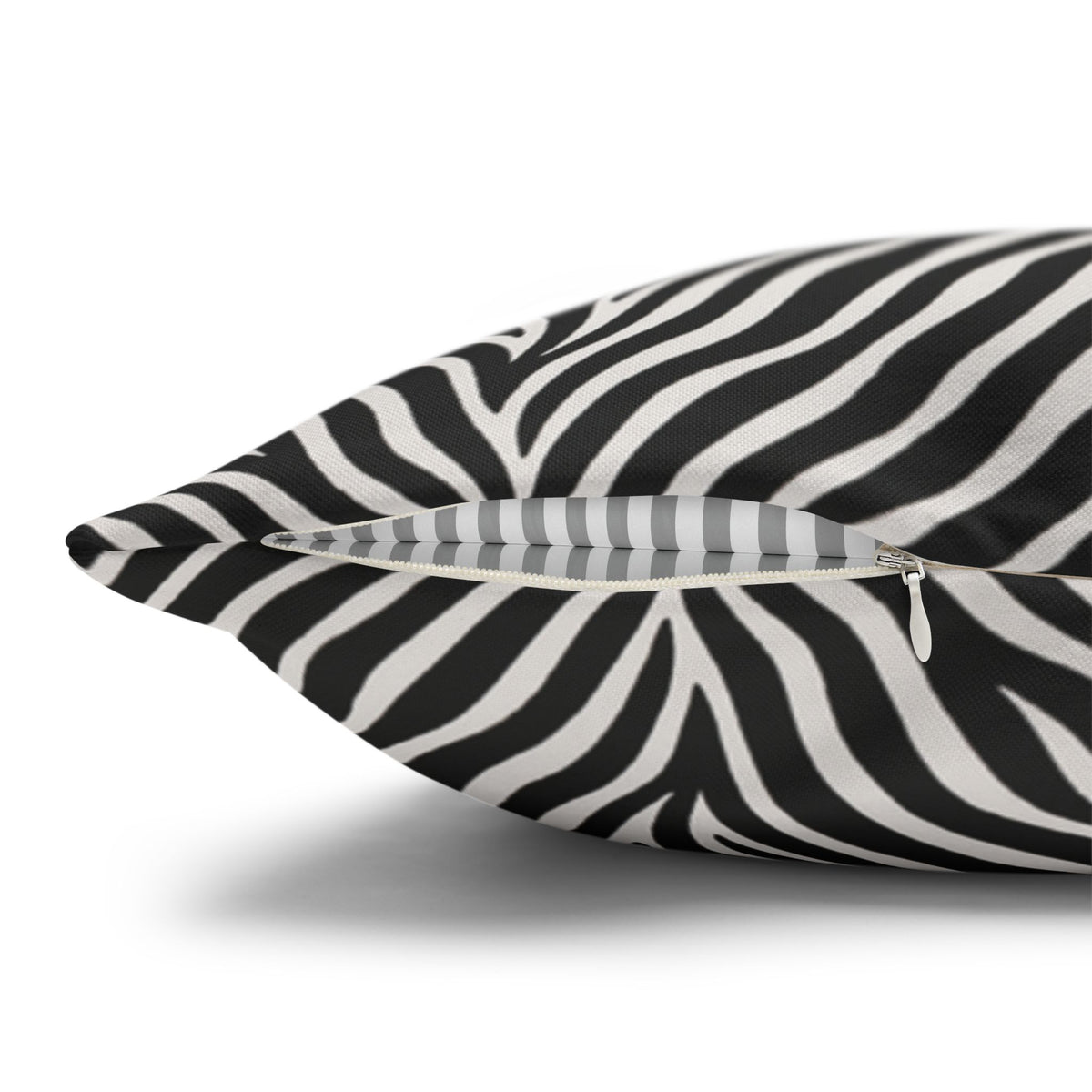 Black White Zebra Stripe Pillowcase | Animal Print Square Pillowcase