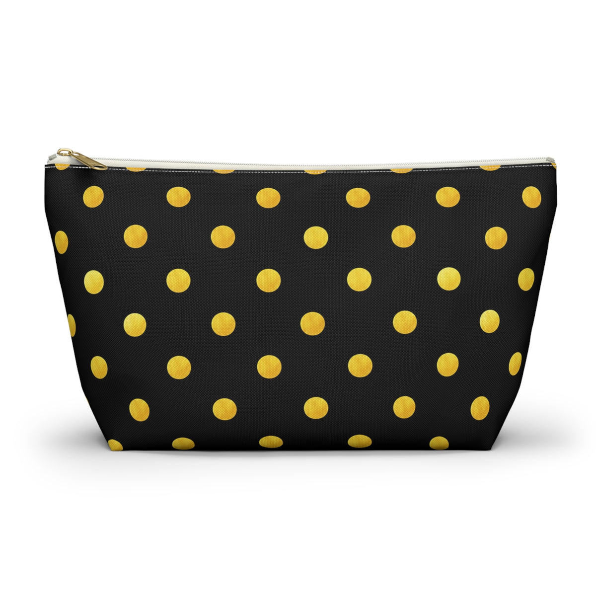 Gold Polka Dot Accessory Pouch | Black Cosmetic Bag