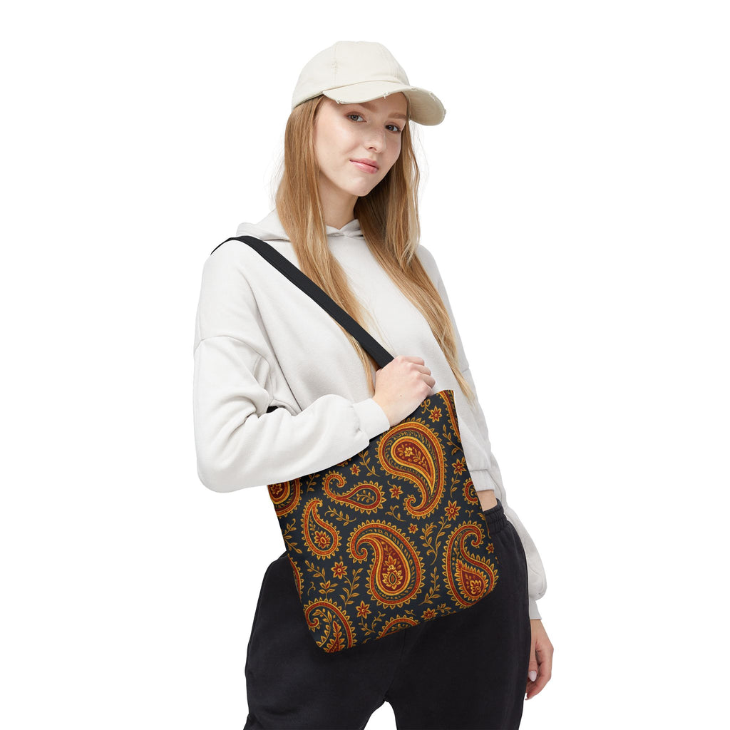 Autumn Paisley Pattern Tote Bag | All-Over Print